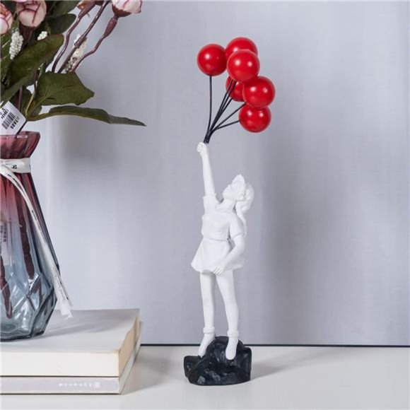 New in Box - Flying Balloons Girl Statue, Modern Art Sculptures for Home Decor - Picture 6 of 6